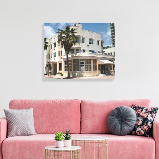 Miami Art Deco Leinwanddruck (Insitu (Wohnzimmer))
