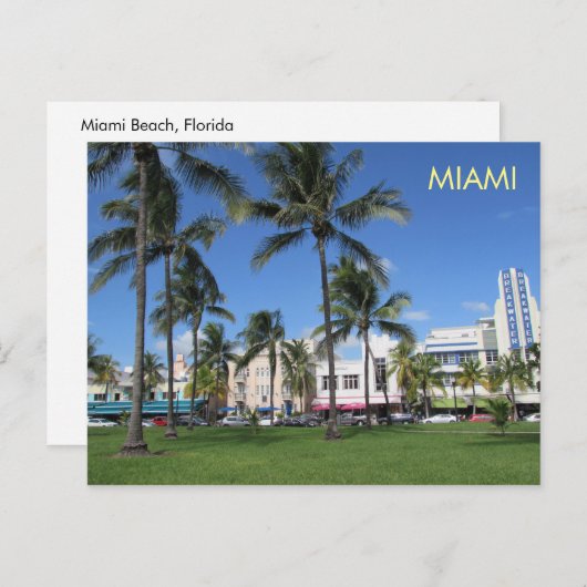 Miami Art Deco Postcard 5 Postkarte (Vorne/Hinten)