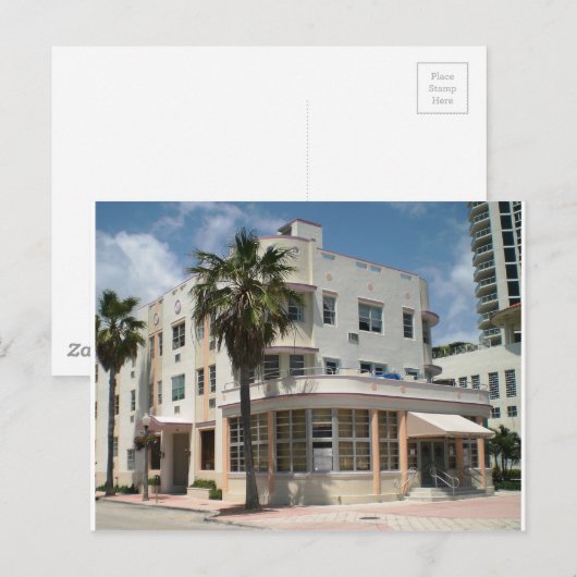 Miami Art Deco Postkarte (Vorne/Hinten)