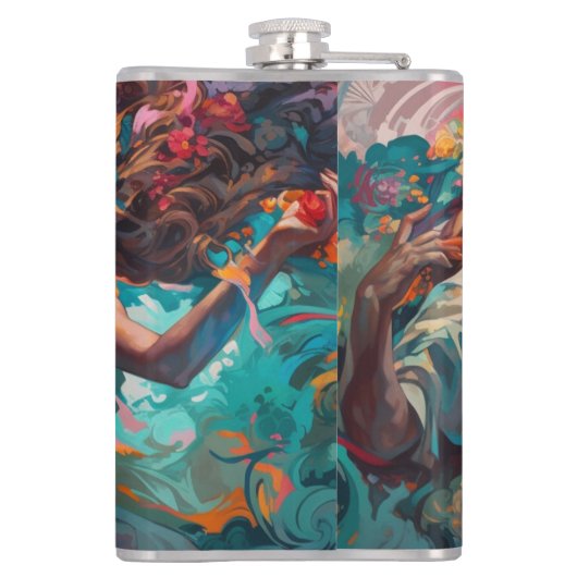 Miami Bachata Dance Traumgemälde Flachmann (Rückseite)