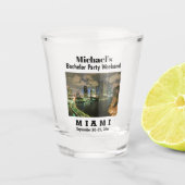 Miami Bachelor Party Typ Wochenendreise Schnapsglas (Vorderseite)