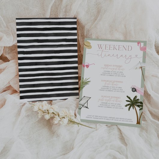 Miami Bachelorette Weekend Itinerary Einladung