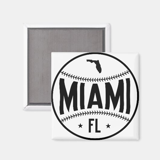 Miami Baseball Themed Magnet (Vorderseite/Rückseite)