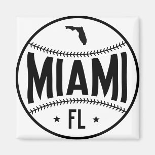 Miami Baseball Themed Magnet
