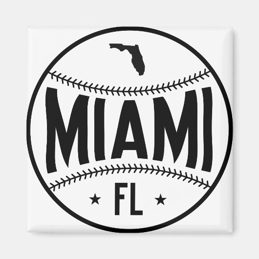 Miami Baseball Themed Magnet (Vorne)