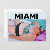 MIAMI BBW BIG BIG BIKINI MIRL AM STRAND Postkarte (Vorne/Hinten)