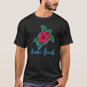 Miami Beach 2022 Sea Turtle Tropical Blume Vacat T-Shirt