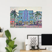 Miami Beach Art Deco Hotel Malerei 2 Poster (Heimbüro)