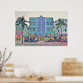 Miami Beach Art Deco Hotel Malerei 2 Poster (Küche)