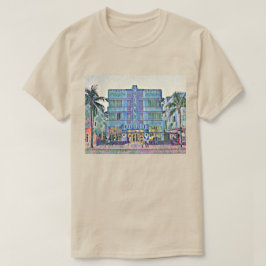 Miami Beach Art Deco Hotel Malerei 2 T-Shirt