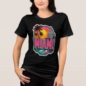 Miami Beach Babe Mädchen-Shirt Tri-Blend Shirt (Vorderseite)