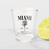 Miami Beach Bachelorette Custom Luxe Social Club Schnapsglas (Vorderseite)