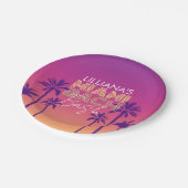 Miami Beach Bachelorette Pappteller (Schrägansicht)