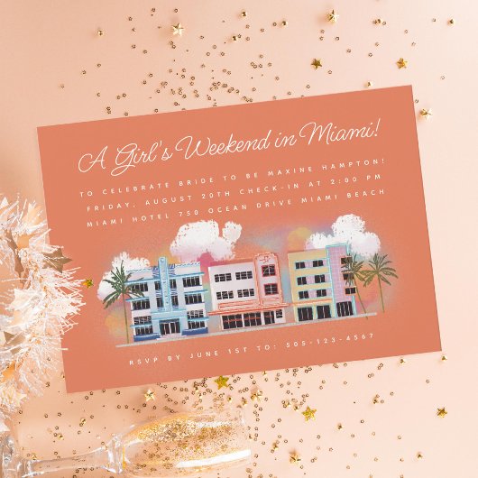 Miami Beach Bachelorette Weekend Einladung