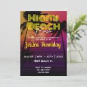 Miami Beach Bachelorette Weekend Tour Einladung (Stehend Vorderseite)