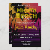 Miami Beach Bachelorette Weekend Tour Einladung (Vorne/Hinten)
