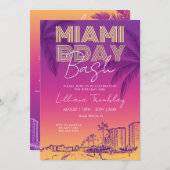 Miami Beach Birthday Weekend Itinerary Einladung (Vorne/Hinten)