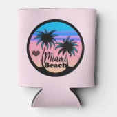 Miami Beach Blue und Pink Palm Trees Dosenkühler (Vorderseite)
