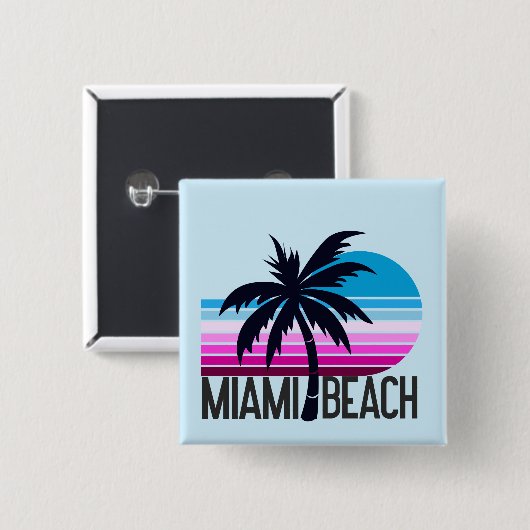 Miami Beach Button (Vorne & Hinten)