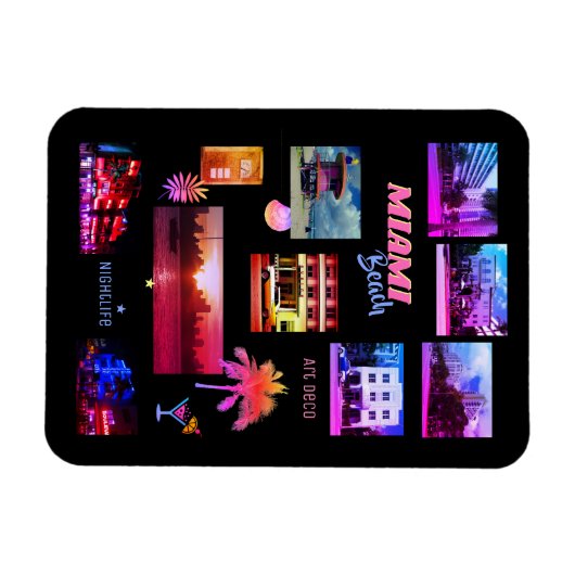 Miami Beach Collage Magnet (Horizontal)