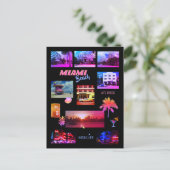 Miami Beach Collage Postkarte (Stehend Vorderseite)