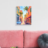 Miami Beach Colorful Street Scene Leinwanddruck (Insitu (Wohnzimmer))