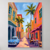 Miami Beach Colorful Street Scene Poster (Vorne)
