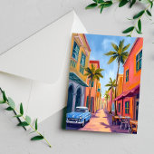 Miami Beach Colorful Street Scene Postkarte
