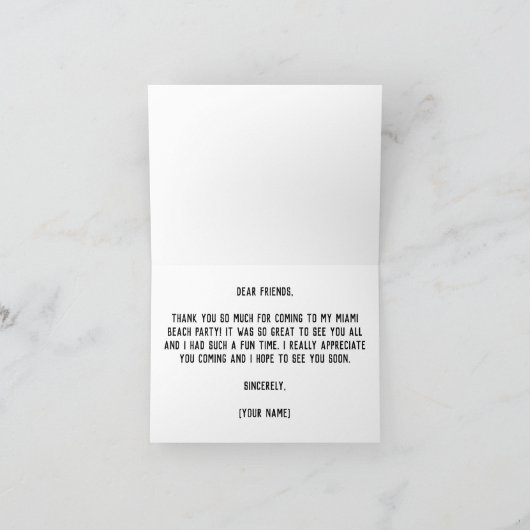 Miami Beach Dankeskarte (Innenseite)