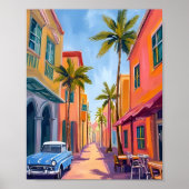 Miami Beach farbenfrohe Straßenszene Poster (Vorne)