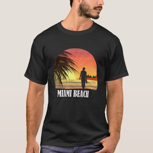Miami Beach Fl 70er Retro Throwback Design T-Shirt (Vorderseite)