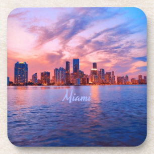 Miami Beach Florida City Skyline Getränkeuntersetzer
