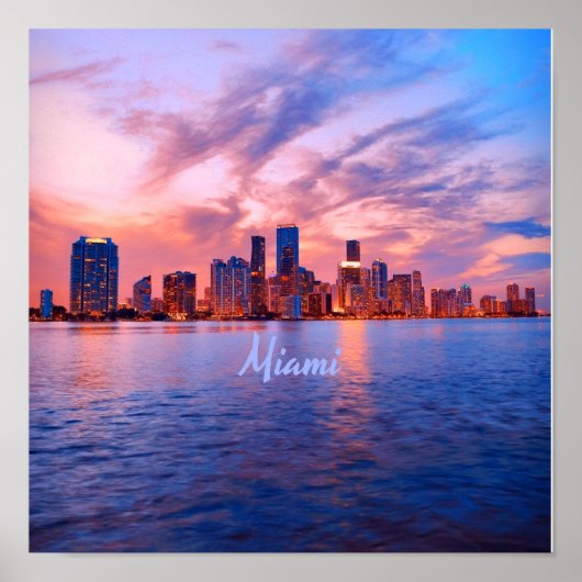 Miami Beach Florida City Skyline Poster (Vorne)