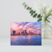 Miami Beach Florida City Skyline Postkarte (Stehend Vorderseite)