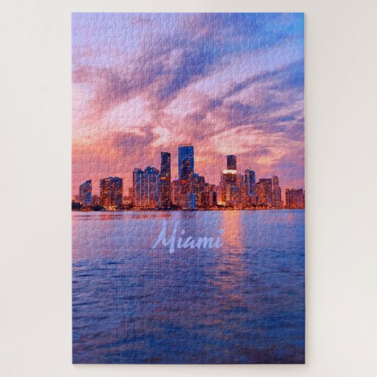 Miami Beach Florida City Skyline Puzzle (Vertikal)