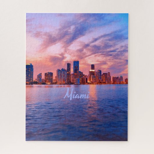 Miami Beach Florida City Skyline Puzzle (Vertikal)