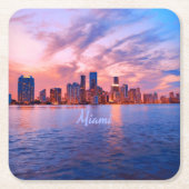 Miami Beach Florida City Skyline Rechteckiger Pappuntersetzer (Vorderseite)