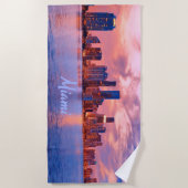 Miami Beach Florida City Skyline Strandtuch (Vorderseite)