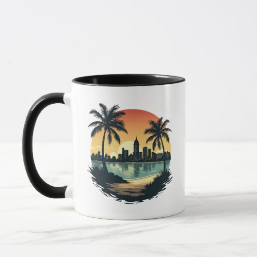 Miami Beach Florida City Skyline Tasse (Links)
