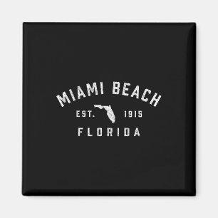 Miami Beach Florida Est Vintage Preppy Retro M Magnet