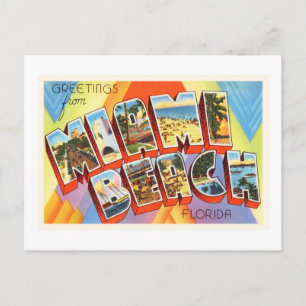 Miami Beach Florida FL Old Vintage Travel Souvenir Postkarte
