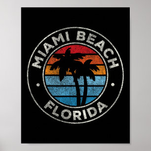 Miami Beach Florida Fl Vintag Graphic Retro 70er Poster