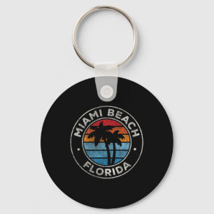 Miami Beach Florida Fl Vintag Graphic Retro 70er Schlüsselanhänger