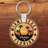 Miami Beach Florida Fl Vintag Souvenir Schlüsselanhänger (Vorderseite)