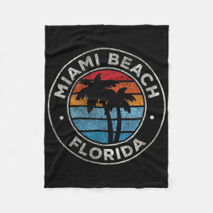 Miami Beach Florida Fl Vintage Grafik Retro 70er Fleecedecke
