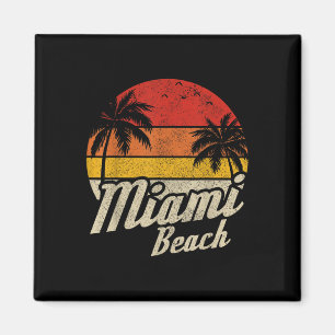 Miami Beach Florida Fl Vintage Sonnenuntergang Ret Magnet