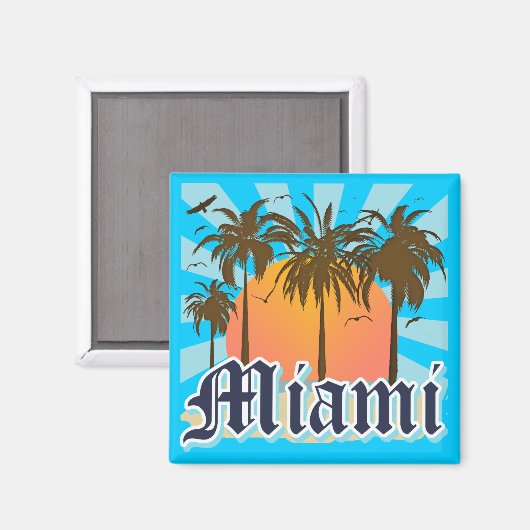 Miami Beach Florida FLA Magnet (Vorderseite/Rückseite)