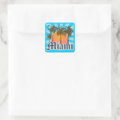 Miami Beach Florida FLA Quadratischer Aufkleber (Tasche)