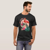 Miami Beach Florida Flamingo Sunset Blume Miami T-Shirt (Vorne ganz)