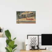 Miami Beach, Florida - Große Briefmarkenszenen Poster (Heimbüro)